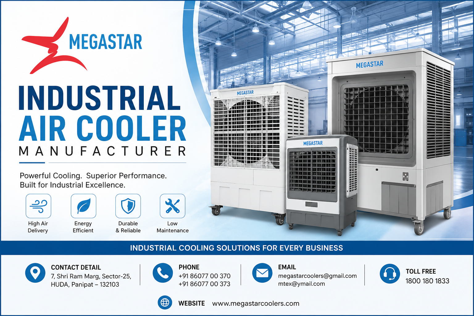Top Industrial Air Cooler Manufacturer - Megastar Coolers Pvt. Ltd.