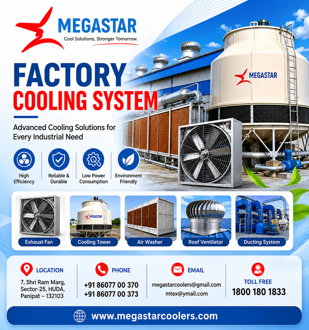 Factory Cooling System in Delhi | Megastar Coolers Pvt. Ltd.