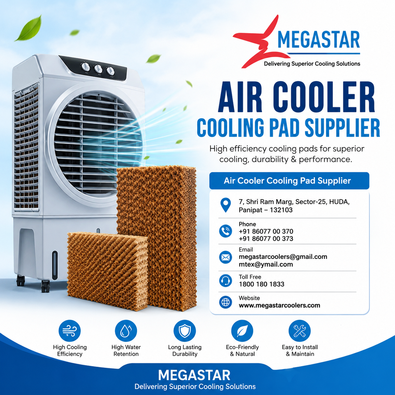 Best Air Cooler Cooling Pad Supplier -  Megastar Coolers