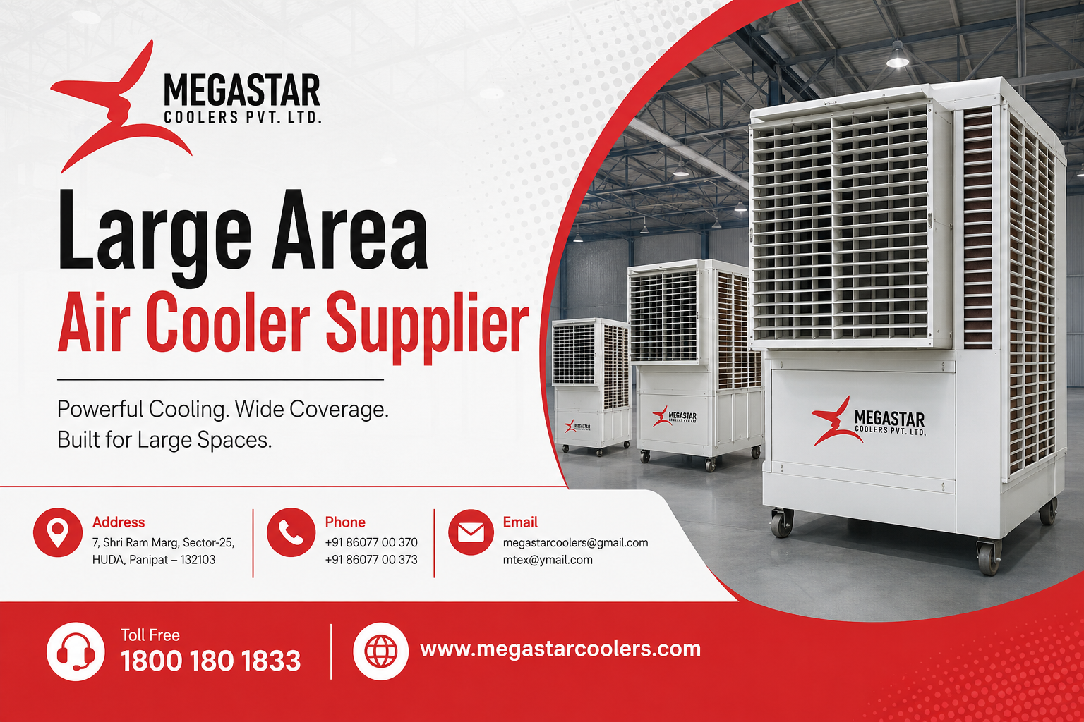 Large Area Air Cooler Supplier in Delhi - Megastar Coolers Pvt. Ltd.