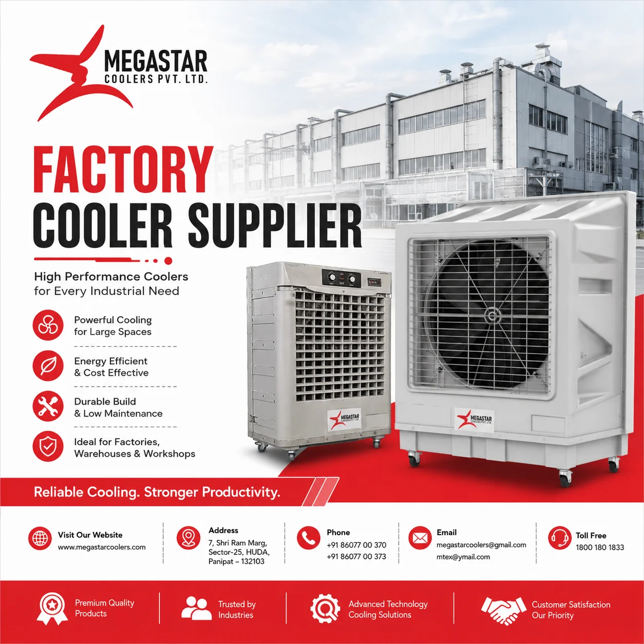 Top Factory Air Cooler Supplier - Megastar Coolers Pvt. Ltd.