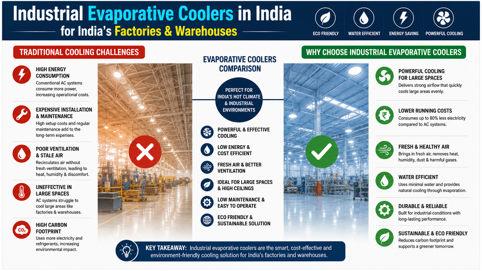 Industrial Evaporative Coolers in India for India's Factories & Warehouses